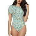thumbnail image 2 of Picia Cute Honeybees Womens One Piece Swimsuits Modest Tummy Control Bathing Suits Lace Up Slimming Swim Suit-X-Large, 2 of 9