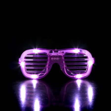 LED Slotted Shades - Purple, These Kanye West style shutter slotted shades are one of our coolest and most popular items! These eye glasses feature 6 bright white.., By Fun Central