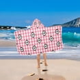 thumbnail image 2 of Yayeee Kids Hooded Towel with Hand Pockets Beach Soft Absorbent Bath Wrap 50 x 23.5 inch, Pink Plaid Horse Pattern, 2 of 5