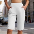 thumbnail image 6 of Women's Soft Fabric Mid Waisted Compression Yoga Pants, Tummy Control Shaping Fit for Workout, Running, Lounge, Casual Activewear, Polyester Blend Athletic | TruHer,White 3XL, 6 of 8