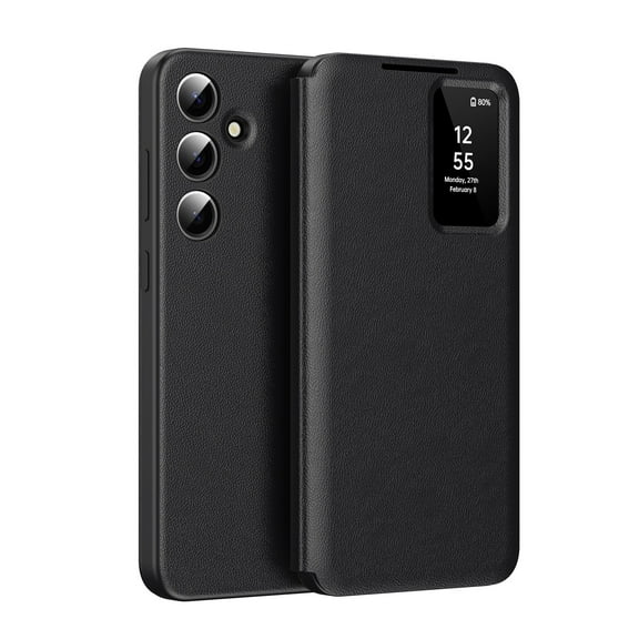 Case For Samsung Galaxy S25 Ultra/S25 Plus/S25, Smart Window Flip Phone Case, Card Slot Leather Cover
