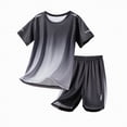 thumbnail image 4 of HCNTES Boy Active Shorts Set 2 Pcs T-Shirt and Athletic Shorts Summer Activewear Set Toddler Kid Boys Soccer Set Sport Team Uniform Children's School Outfit(F02-Grey,14-15 Years), 4 of 5