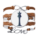 thumbnail image 1 of Ajedrez con dignidad reina Kathleen Pulsera de cuero Negro trenzado pulsera de cuerda de amor Unbranded M, 1 of 3
