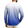 thumbnail image 7 of GrmtClth Shirts For Men Seamless Ombre Gradient Long Sleeve Crewneck Shirts Loose Relaxed Fit Lightweight Spring Fall Athletic Daily Pullover Tops Blue L, 7 of 7