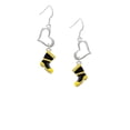 thumbnail image 2 of Delight Jewelry Silvertone Black and Yellow Firefighter Boot Open Heart French Earrings, 2 of 4