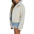 thumbnail image 2 of Womens Faux Fleece Jacket Coat Zip Up Long Sleeve Winter Outwear Shaggy Shearling Jacket, 2 of 8