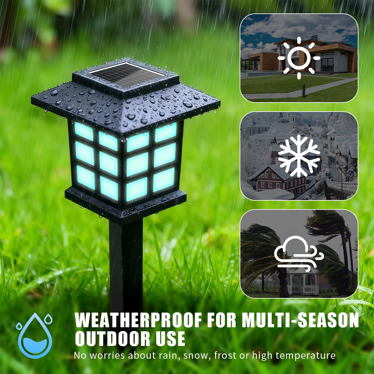 24 Pack Solar Lights Outdoor Decorative, Solar LED Waterproof Pathway Lights Outdoor, Solar Powered Retro Garden Yard Lights for Garden, Landscape, Path, Yard, Patio, Multicolour
