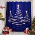 thumbnail image 2 of Shower Curtain 36"W x 78"L Winter Abstract Christmas Tree Blue Texture Fabric Shower Curtains Set with Hooks Water Repellent Bathroom Curtains Machine Washable Bathroom Accessories, 2 of 9