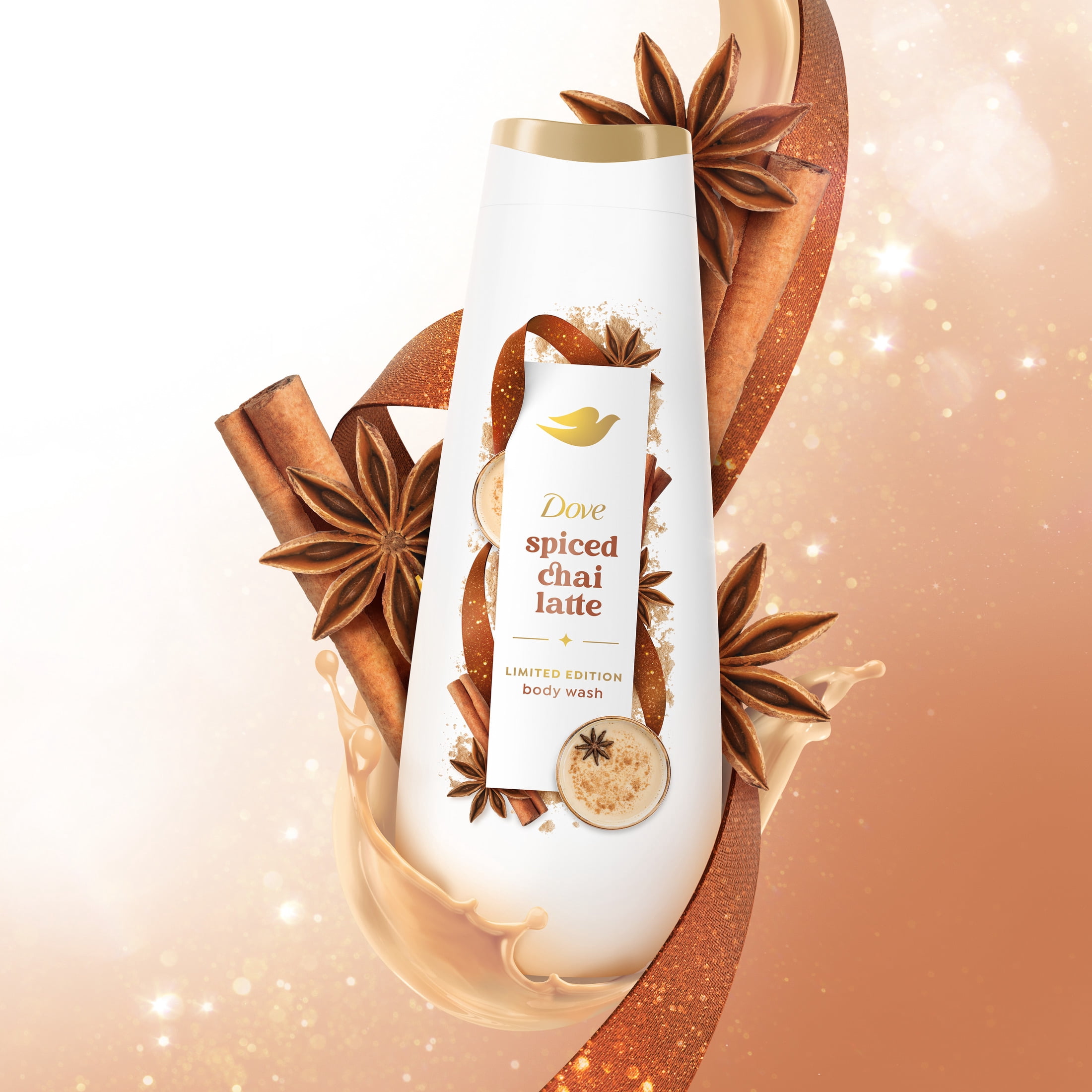 Dove Limited Edition Holiday Treats Body Wash For Deep Nourishment Spiced Chai Latte ,20 fl oz