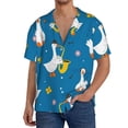 thumbnail image 3 of Fotbe Cartoon Goose print Short Sleeve Button Down Shirts for Men Casual Summer Beach Wrinkle Free Shirt-Medium, 3 of 7