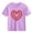 Purple, variant on Cute Heart Print T-Shirt for Girls | Kids Valentine's Day Cotton Tee | White Short Sleeve Crewneck Graphic Top,Size 3 T