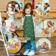 thumbnail image 6 of Green Christmas Gingerbread Man Pattern Kids Aprons for Girls and Boys,Adjustable Neck Strap Toddler Aprons for Kids Cooking Baking, 6 of 7