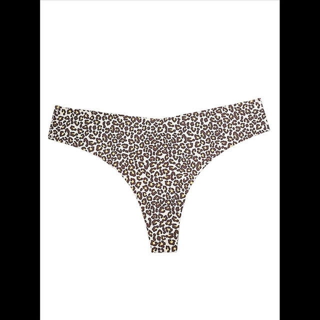 Ropa Interior de Seda Helada para Mujer, Entrepierna de Algodón, Tiro Bajo, Agradable para la Piel, Color Liso, Talla Grande. Estampado de Leopardo XXL