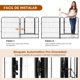thumbnail image 5 of Valla para mascotas plegable de 8 paneles con puerta para interiores camping patio 140x70x80 cm, 5 of 7