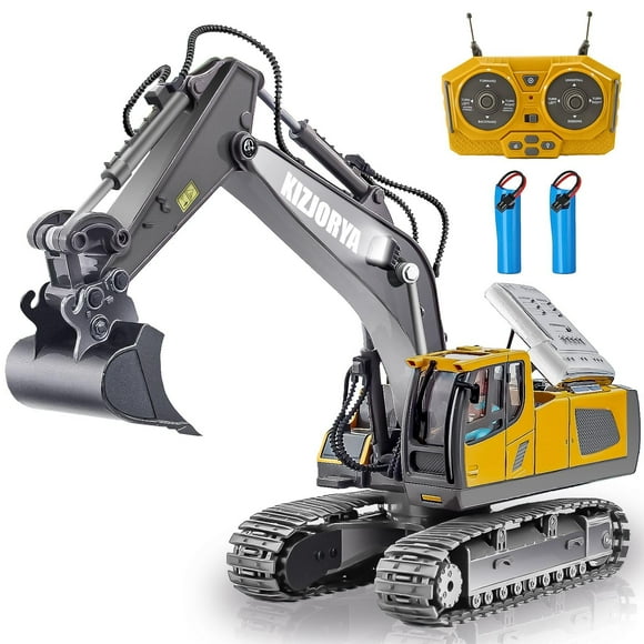 Excavadora de control remoto KIZJORYA recargable de 11 canales para niños