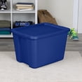 thumbnail image 3 of Sterilite 18 Gal. Tote, Plastic Storage Bin with Snap-on Lid, Blue, 3 of 10