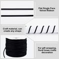 thumbnail image 4 of 1Roll 100 Yards Flat Single Face Velvet Ribbon for Gift Wrapping Floral Bows Crafts Decoration Black 1/8 inch(3mm), 4 of 8