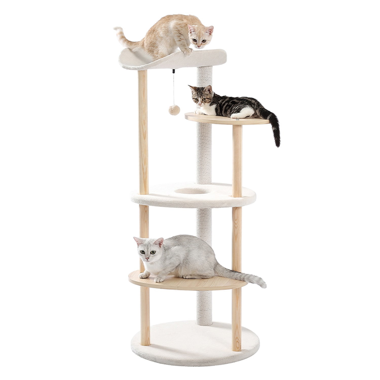 Pefilos Cat Tree Tower for Large Cats Cat Tree for Indoor Cats, Kitty Climbing Cat Scratching for Furniture with Scratching Post, Dangling Ball for Indoor Cats Upgraded, Beige Pefilos Cat Tree Tower for Large Cats Cat Tree for Indoor Cats, Kitty Climbing Cat Scratching for Furniture with Scratching Post, Dangling Ball for Indoor Cats Upgraded, Beige