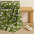 thumbnail image 4 of Soimoi Green Cotton Cambric Fabric Leaves & Magnolia Floral Print Fabric by Yard 56 Inch Wide, 4 of 7