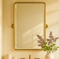 thumbnail image 4 of TEHOME Farmhouse Gold Bathroom Mirror, 20x30 inches, Pivot Rectangle, Tilting Beveled Mirror, 4 of 8