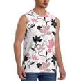 thumbnail image 2 of Uemuo Lilies Flowers Pattern Men's Sleeveless T-Shirt,Muscle Athletic Tank Top, Moisture-wicking Quick-dry Breathable Classic Tee Top for Gym Run Outdoor Sports-X-Large, 2 of 8