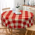 thumbnail image 5 of Vintage Buffalo Check Round Tablecloth,70 Inch,Christmas Washable Table Cover for Holiday Party Kitchen Dinning Decor, 5 of 6