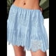 thumbnail image 3 of Falda Y2K de Tiro Bajo para Mujer, Plisada, con Volantes y Ribete de Encaje, Corta, Holgada y en . Azul XXL, 3 of 7