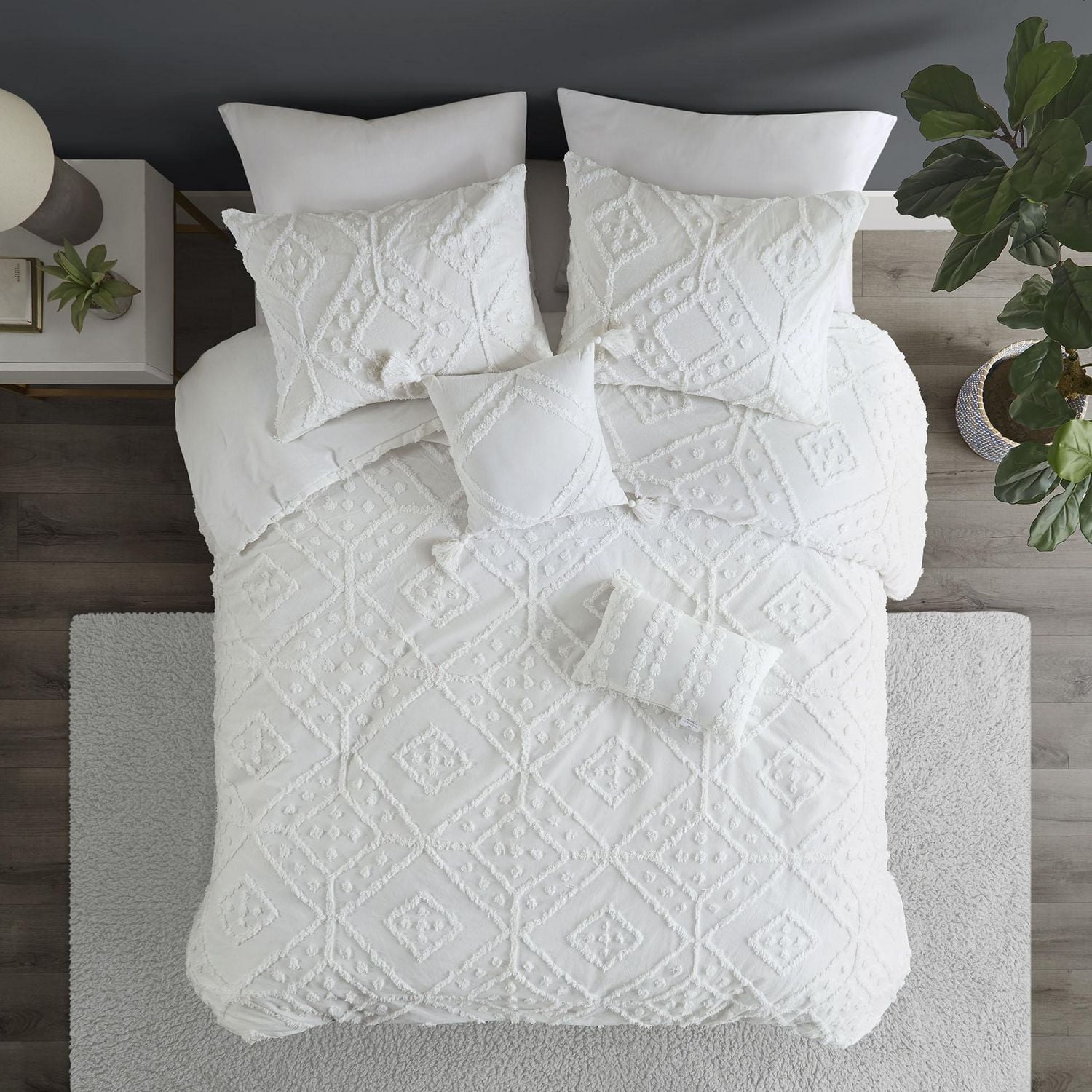 Home Trends 5pc Comforter Set, Hometrends 5pc Diamond Chenille Comforter Set, Double/Queen