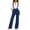 Blue, variant on Suspender Overalls for Women Sleeveless Straight Leg Dressy Wide Leg Jumpsuit Business Casual Work Pants Slacks with Pockets