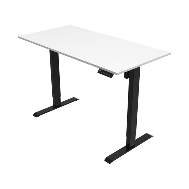 Escritorio Ajustable Eléctrico Randu Base Negra 120x60 Blanco