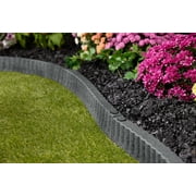 Expert Gardener 2 x 3 Gray Recycled Rubber Garden Border Landscape Edging - 8 Pack