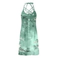 thumbnail image 3 of Viikei Womens Summer Dresses with Sleeves,Women Summer Dresses Beach Lace Panel Print Sleeveless Casual Loose Tank Dress Green S, 3 of 5