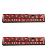 2 Pcs Luxury Limited Edition Emblem Auto Racing Sport 3D Badge Rear Trunk Sticker Side Fender Decal (Red)