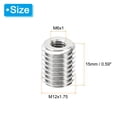 thumbnail image 2 of Uxcell Thread Adapters Sleeve Reducing Nut 20pcs M12x1.75 Male to M6x1 Female Repairing Insert Nut 15mm, 2 of 6