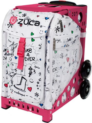 Zuca Sport SK8 Insert Bag (White w Skate Doodles) & Pink Frame by ZUCA