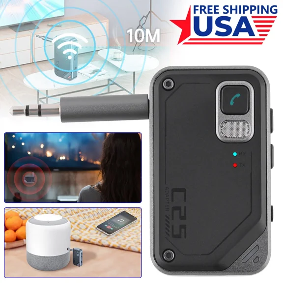 RHEA- Aux 2-In-1 Bluetooth 5.3 Wireless Transmitter Receiver Adapter Audio 3.5Mm Jack