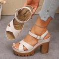 thumbnail image 4 of Taylonsss Women's Fashionable Patent Leather Fish Mouth Block Heel Sandals with Comfortable Footbed and Secure Ankle Strap for Summer Casual Parties and Daily Wear, 4 of 9