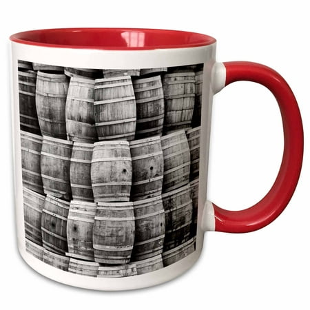 3dRose USA, California, San Luis Obispo. Large stack of wine barrels. - Two Tone Red Mug, (Best Year For Red Wine California)