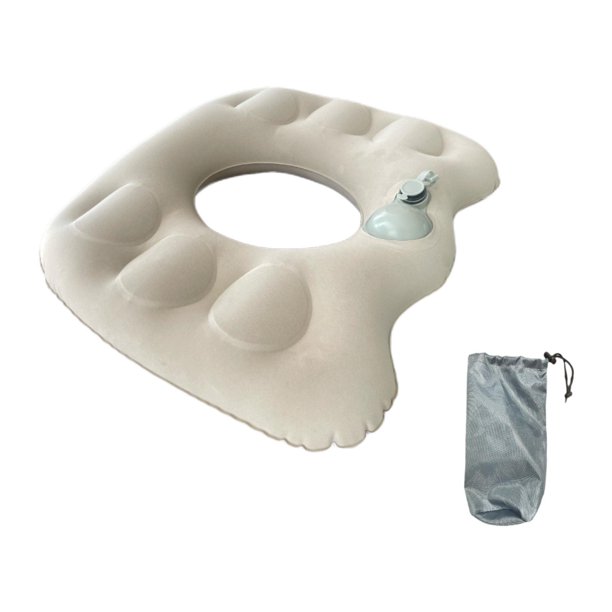 Almohada de rosquilla inflable cojín de coccyx cómodo altura de hemorroides ajustables almohadillas de oficina de cojín de hemorroides ajustables para Beige