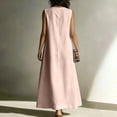 thumbnail image 4 of Bxsruta Womens Maxi Dress Casual V Neck Sleeveless Flowy Long Dresses with Pockets, 4 of 7