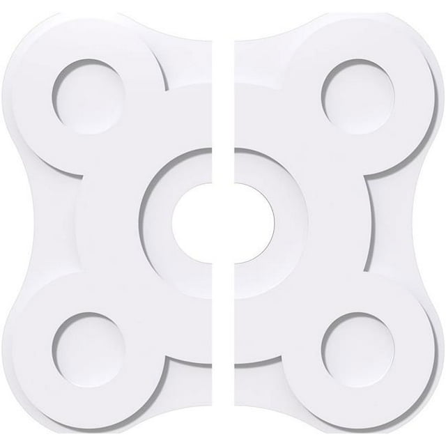 Ekena Millwork CMP32LA2-06000 32 in. OD x 6 in. ID Square Luna Architectural Grade PVC Contemporary Ceiling Medallion - 2 Piece