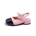 thumbnail image 4 of Girls Mary Jane Sandals with Pearl Accent, Pink Dress Sandals for Kids, Adjustable Strap Closed-Toe School Sandals for Girls 4-10 Years,Size 13 M, 4 of 7