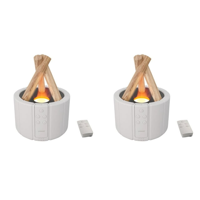 (2-Pack) Rinsvye Bonfire Diffuser Mini Bonfire Whisper Phone Humidifier Bonfire Air Mist Humidifiers for Living Room Humidifier Bonfire Oil Diffuser Bonfire Diffuser with Remote Control for Home off