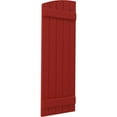 thumbnail image 3 of Ekena Millwork 17 1/2"W x 70"H Americraft Five Board (2 Batten) Exterior Real Wood Joined Board-n-Batten Shutters w/ Elliptical Top (Per Pair), Fire Red, 3 of 10