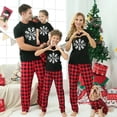 thumbnail image 3 of Pijamas familiares a juego de Navidad, conjunto de pijamas negros de copo de nieve, Feliz Navidad, 3 of 4
