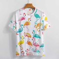 thumbnail image 3 of Flamingo Pattern Women's T-Shirt Short Sleeve T Shirts Tops Tee Ladies Loose T, 3 of 6