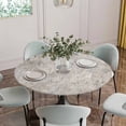 thumbnail image 5 of Gray Brown Round Tablecloth for 36-44 Inch Tables, Fitted Table Cover with Elastic Edge, Vintage Shabby Texture Making Old Waterproof Outdoor Table Cloth Protector for Patio Garden Dinner Picnic, 5 of 9