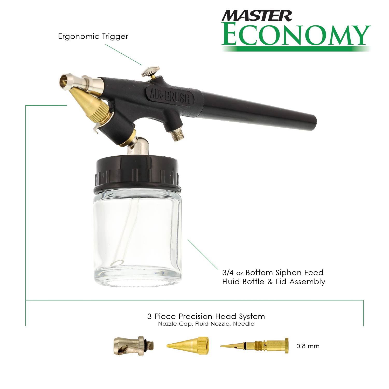 Single-Action AIRBRUSH SET KIT Hose Jars Cups Hobby Tanning Tattoo Cake T-Shirt