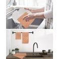 thumbnail image 5 of Orange Plaid Kitchen Dish Towels for Drying Dishes Set of 3, Modern Farmhouse Simple Abstract Stripes Waffle Weave Microfiber Hand Tea Bathroom Towels Quick Dry & Absorbent Towel 12x12, 5 of 7