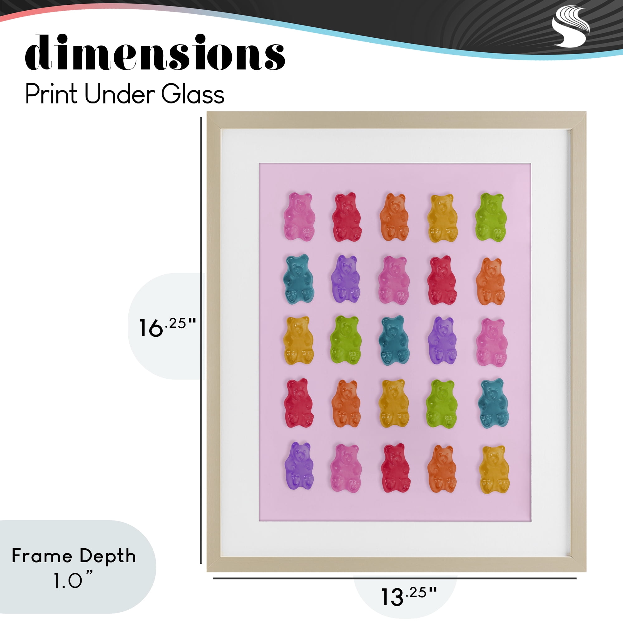 Stupell Industries Pastel Gummies on Pink Birch Framed Print Under Glass, design by LISH Creative